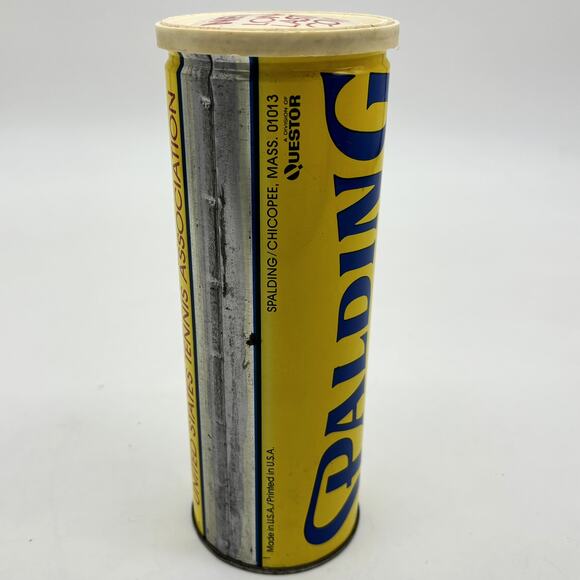 Vtg Spalding Tennis Balls Un-Opened Can RARE Longer Lasting Cover Sporting Goods - Picture 3 of 7